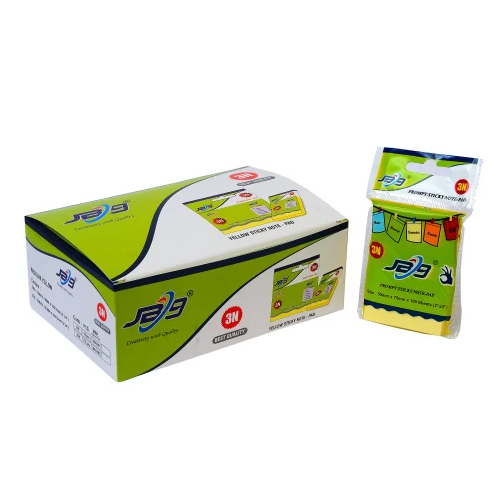 JB9-302 2x3 Yellow Sticky Note Pad - Paper, 50x75mm (2x3inch), Vibrant Yellow Color | Durable, Compact, Sticky Notes for Organized Reminders