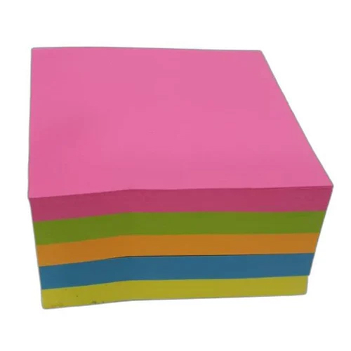 JB9-N500 3x3 Paper Multi Neon Sticky Note Pad 500 Sheet - Paper Material, 3x3 Inch Size, Square Shape, Single-Sided Sticky Notes, Easy Removal