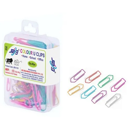 JB9-C135 35 MM Mix Coloured U Clips - Metal, 35mm, Multicolour | Versatile Paper Holder for Office, School & Creative Uses