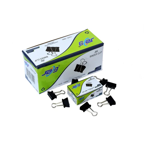 JBC-19 19 MM Black Binder Clip - Metal, 19mm Size, Sleek Black Finish | Ideal for Binding Sheets of Paper Together