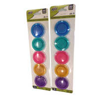 40 MM Multicolor Round Transparent And Opaque Magnetic Buttons - Plastic, 40mm Size, Multicolored, Snap Button Design, Flatback Style | Versatile for Crafting & Sewing Projects