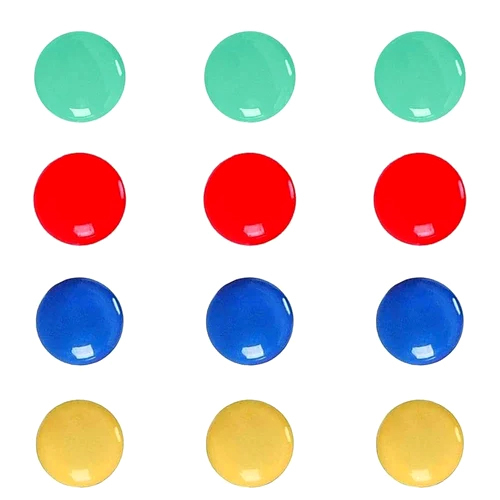 Transparent And Opaque Magnetic Buttons - Plastic, 40mm Size, Multicolored | Round Flatback Style Ideal for Scrapbooking, Card-Making & DIY Projects