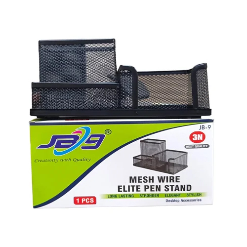 Mesh Wire Elite Pen Stand - Durable Metal Lightweight Design | Mesh Style for Sophisticated Office Decor Multiple Compartments for Organizing Pens and Supplies