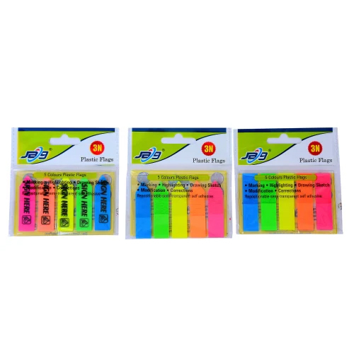 JB9-126 Plastic Regular Flag Notepad - Durable Plastic Material, 45x12mm Size | Compact, Easy to Carry, Ideal for Note-Taking