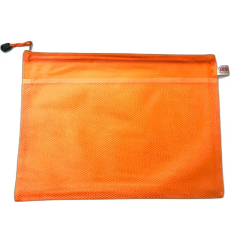 Satin Zipper Storage Bag - B/4 Size, Glossy Orange Finish, Durable Zipper Closure, Ideal for Household Items