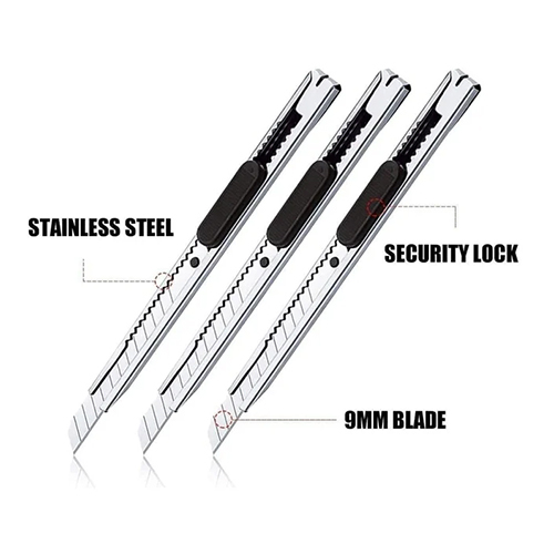 9 MM Stainless Steel Cutter - 9 MM Width 140-160 Grams Weight | Manual Paper Cutter for Precise and Clean Paper Cutting Tasks
