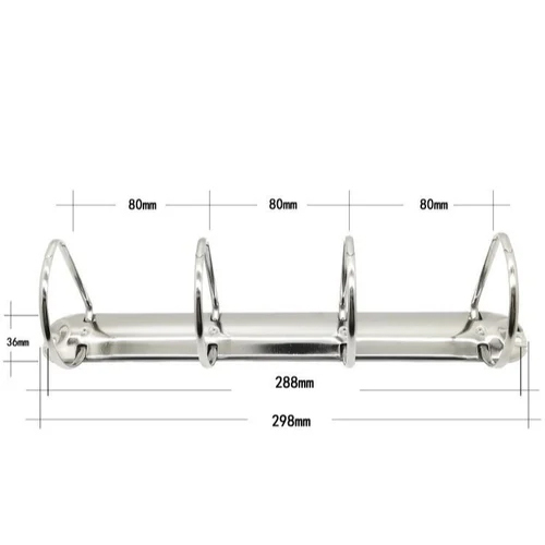 4D Ring File Clip - Mild Steel, 65mm Size, Silver Color - D-Ring Mechanism for Secure Document Storage in Box Files