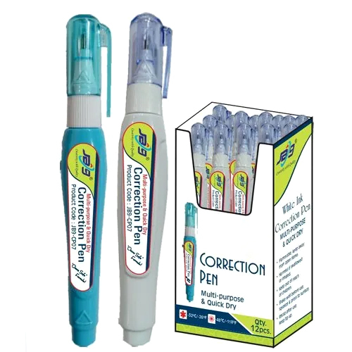 7 ML Correction Pen - Plastic, 7ml Size, White Color | Precision Applicator Tip, Environmentally Friendly, Easy to Carry
