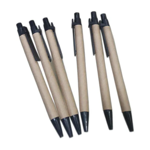 Eco Friendly Regular Ball Pen - Cardboard Material, Standard Size, Grey Color | Eco-Friendly Design, Black Ink, Unique Novelty Writing Tool