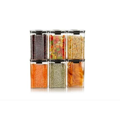 Plastic Pet Container - PET Plastic Material, Transparent Color, Glossy Finish | Eco-Friendly Design, Easy to Clean & Maintain