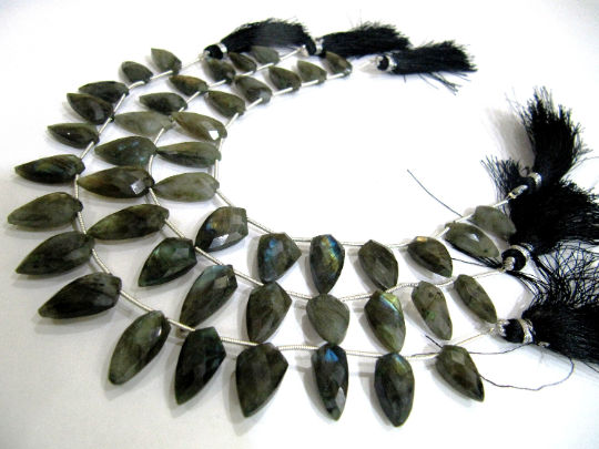 Natural Labradorite leaf shape 10-20mm Beads Sold Per strand 9 inches long