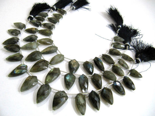 Natural Labradorite leaf shape 10-20mm Beads Sold Per strand 9 inches long