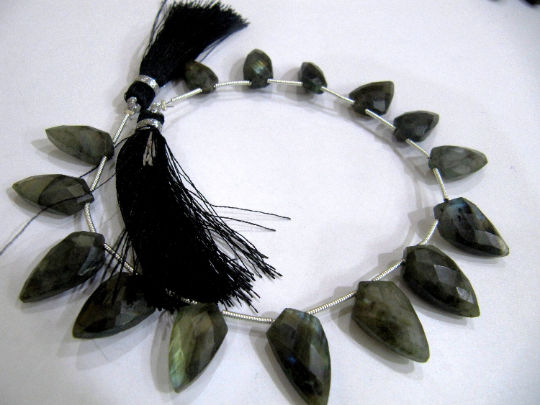 Natural Labradorite leaf shape 10-20mm Beads Sold Per strand 9 inches long