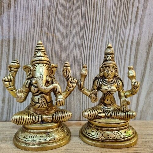 Aakrati Brass Laxmi Ganesh Idol for Diwali Pujan| Home & Temple Dcor| Decorative Items| Puja Essentials