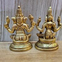 Aakrati Brass Laxmi Ganesh Idol for Diwali Pujan| Home & Temple Dcor| Decorative Items| Puja Essentials