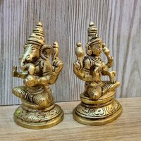 Aakrati Brass Laxmi Ganesh Idol for Diwali Pujan| Home & Temple Dcor| Decorative Items| Puja Essentials