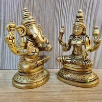 Aakrati Brass Laxmi Ganesh Idol for Diwali Pujan| Home & Temple Dcor| Decorative Items| Puja Essentials