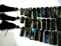 Natural Labradorite Baguette Shape 20-30mm Beads Strand 9 inches long