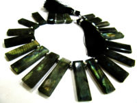 Natural Labradorite Baguette Shape 20-30mm Beads Strand 9 inches long