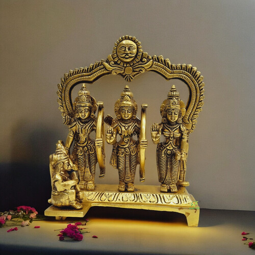 Aakrati Brass Ram Darbar Statue| Lord Ram with Sita Ma, Laxman ji & Hanuman Ji| Temple Dcor