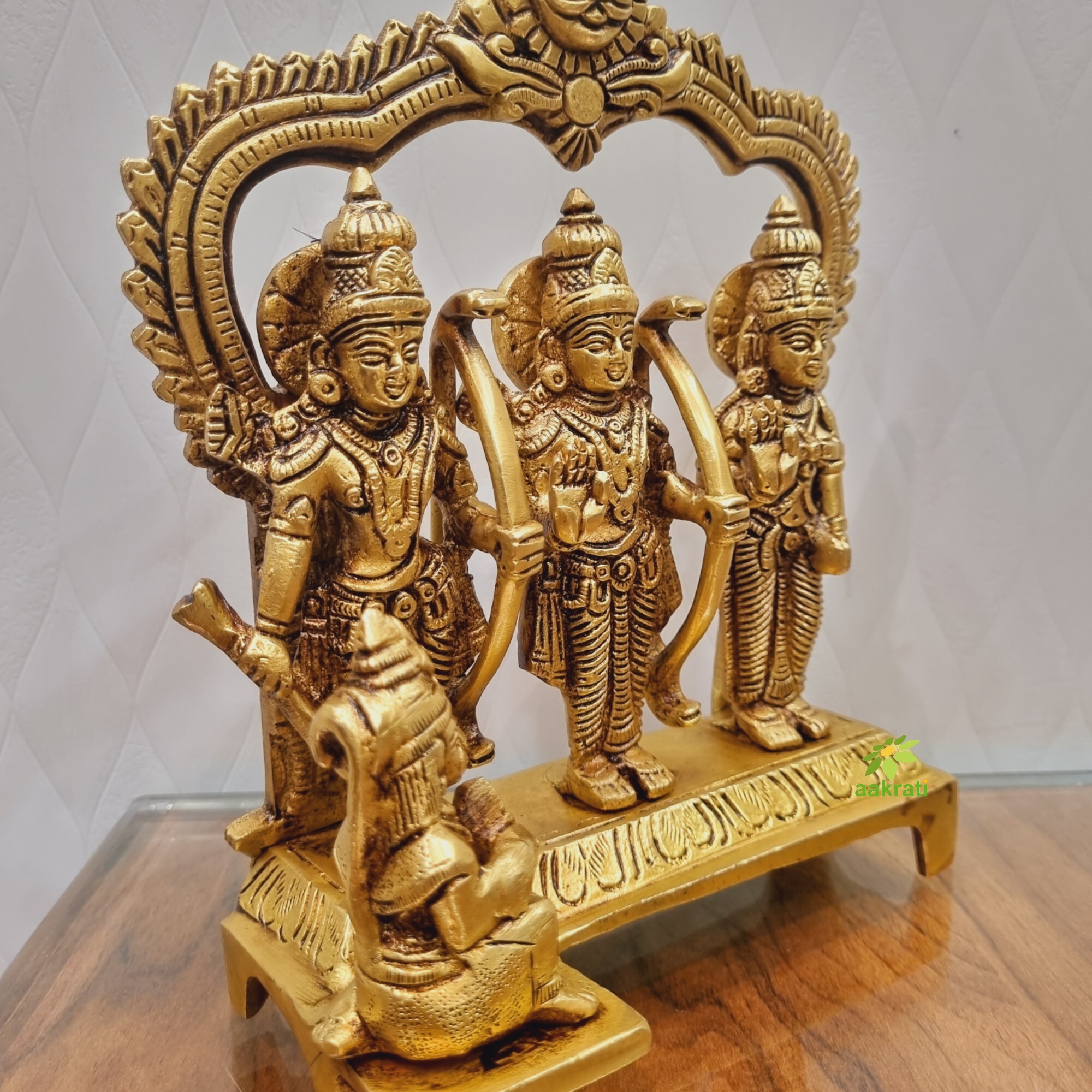 Aakrati Brass Ram Darbar Statue| Lord Ram with Sita Ma, Laxman ji & Hanuman Ji| Temple Dcor