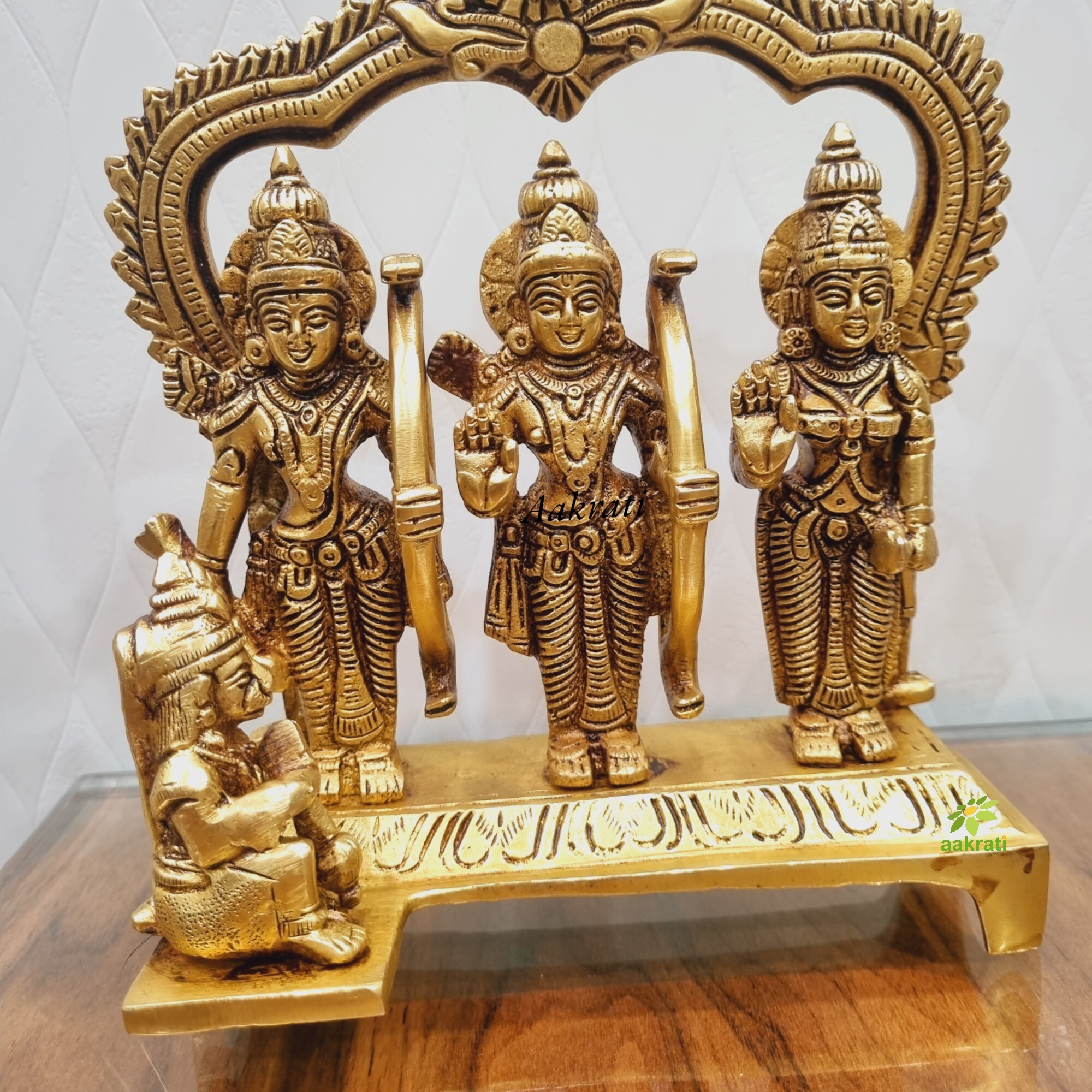 Aakrati Brass Ram Darbar Statue| Lord Ram with Sita Ma, Laxman ji & Hanuman Ji| Temple Dcor