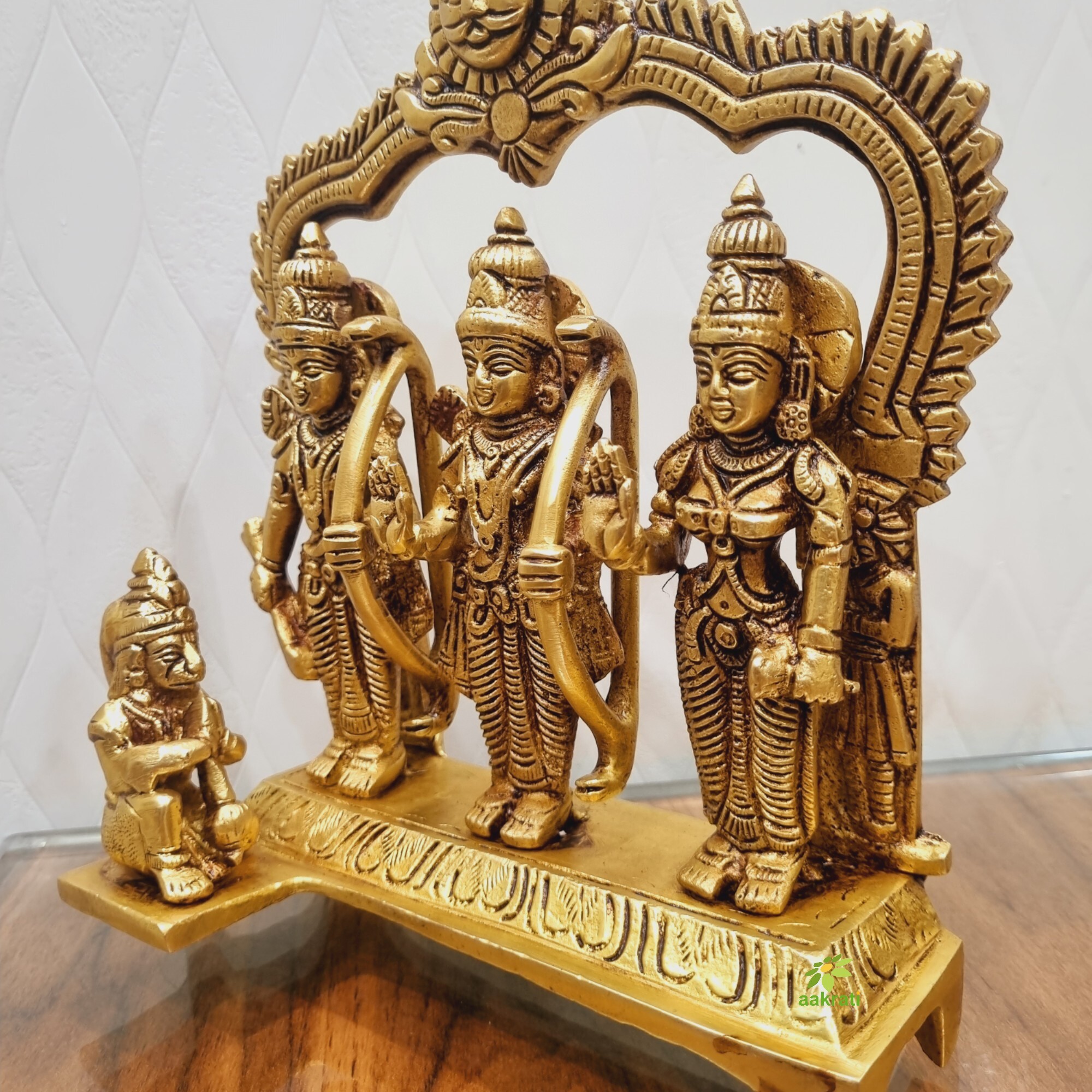 Aakrati Brass Ram Darbar Statue| Lord Ram with Sita Ma, Laxman ji & Hanuman Ji | Home decor