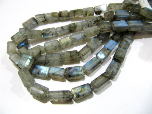 Natural Labradorite Box Beads 7x12mm to 8x14mm Strand 10 inch long