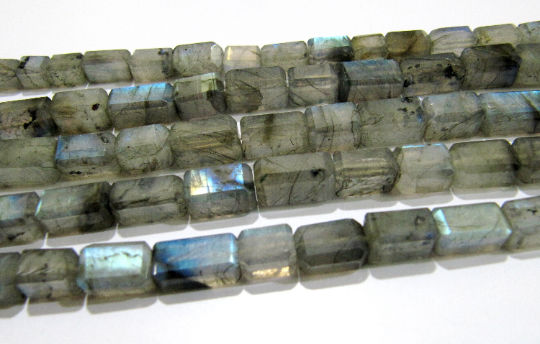 Natural Labradorite Box Beads 7x12mm to 8x14mm Strand 10 inch long