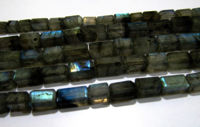 Natural Labradorite Box Beads 7x12mm to 8x14mm Strand 10 inch long