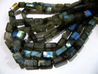 Natural Labradorite Box Beads 7x12mm to 8x14mm Strand 10 inch long