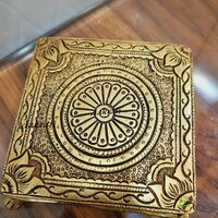 Aakrati Handcrafted Brass Pooja Chowki| Small Brass Table to Put Pooja Items| Puja Essentials