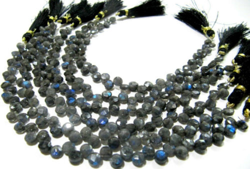 Natural Labradorite Coin shape 5-6mm Beads Sold Per strand 8 inch long