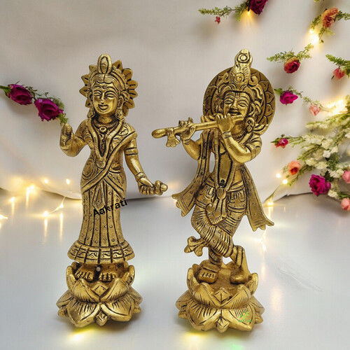 Aakrati Lord Radha Krishna Statue for Temple Made in Brass| Symbol of Love