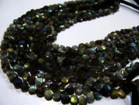 Natural Labradorite Coin Shape 7-8mm Beads Sold Per Strands 13 inch Long