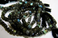 Labradorite 3D Box Shape Faceted Cube Beads 5 to7mm Strand 8inch Long