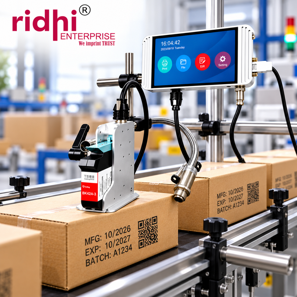 Ridhi- Tw Mini 25.4Mm Continuous Inkjet Printing Machine - Color: Black/Red/Blue/Green/White/Yellow/Majanta