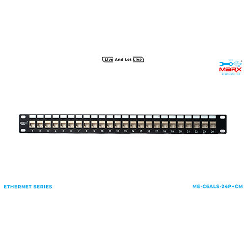 Marx 24 Port Cat 6A Stp Loaded Patch Panel 180 Degree With Cable Manager - Application: Industrial