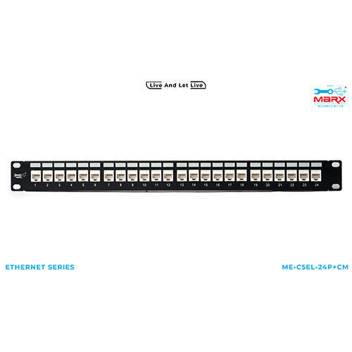 Marx 24 Port Cat 5e Loaded Patch Panel 180 degree with Cable Manager