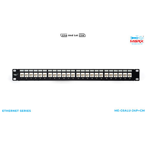 Marx 24 Port Cat 6A Utp Loaded Patch Panel 180 Degree With Cable Manager - Application: Telecommunication