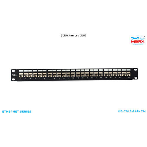 Marx 24 Port Cat 8 Stp Loaded Patch Panel 180 Degree With Cable Manager - Application: Telecommunication