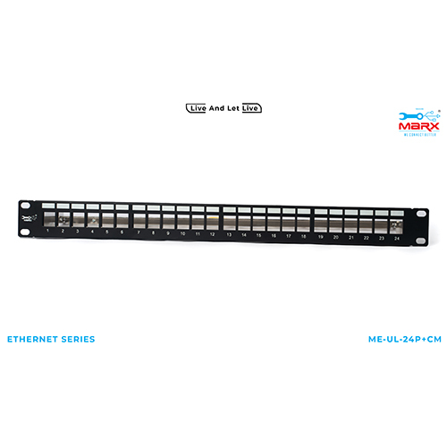 Marx 24 Port Unloaded Patch Panel with Cable Manager