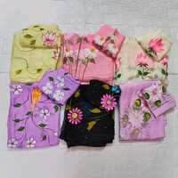 Hand Brush Painted Sarees - Color: Different Available