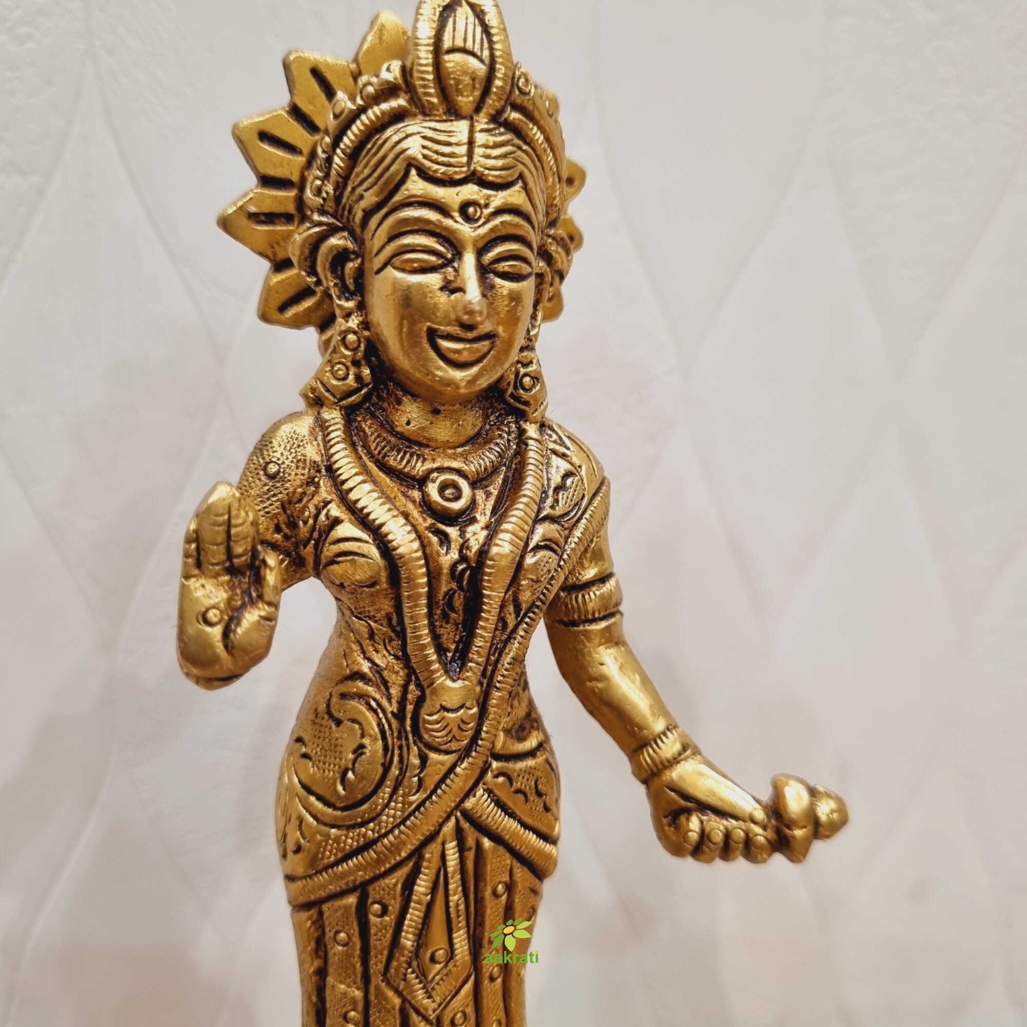 Brass Statue of Radha Rani By Aakrati| Goddess Radha Idol| Temple Dcor| Made in 100% Brass