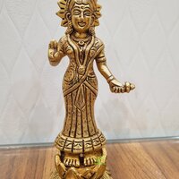 Brass Statue of Radha Rani By Aakrati| Goddess Radha Idol| Temple Dcor| Made in 100% Brass