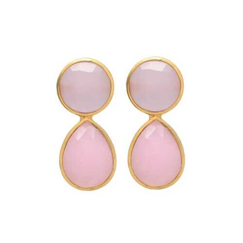 Soft pink hydro gemstone earrings set