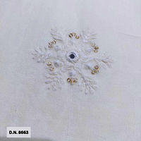 Madhav fashion Thread Work Cotton White Fabric