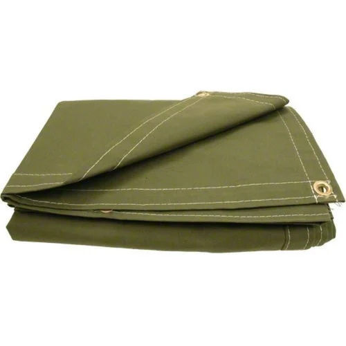 Cotton Canvas Olive Green Tarpaulin Design Type: Standard