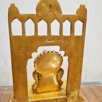 Aakrati Brass Handcrafted Statue of Khatu Shyam| Lord Khatu Shyam| Temple Dcor (Yellow, 6.5