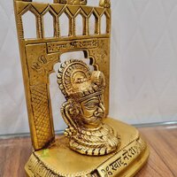 Aakrati Brass Handcrafted Statue of Khatu Shyam| Lord Khatu Shyam| Temple Dcor (Yellow, 6.5